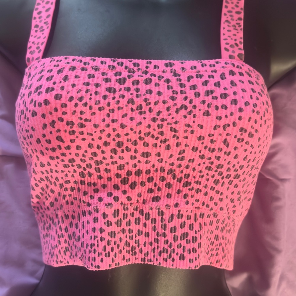 Pink Leopard Print Crop Top